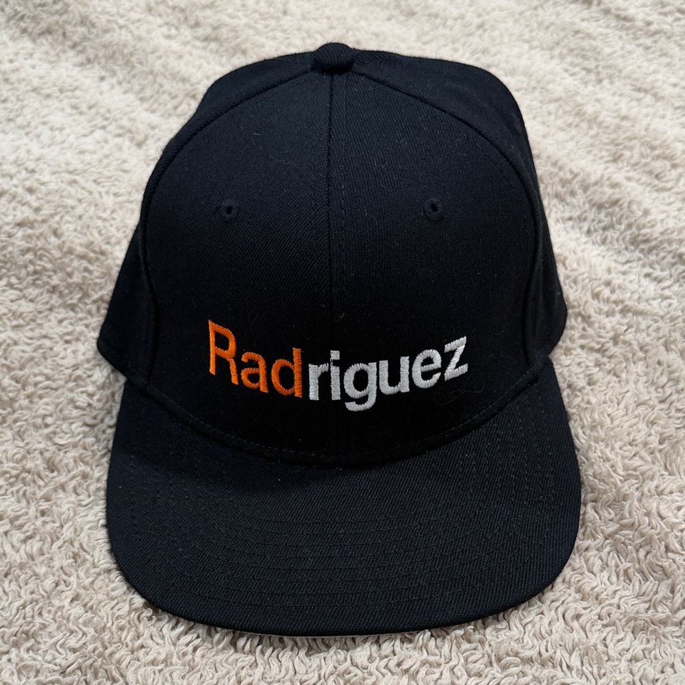 Black Rodriguez “Radriguez” Hat Cap with Orange and White Embroidery